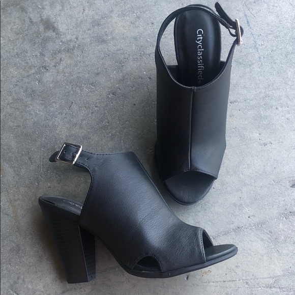 CityClassified Womens Peep Toe Ankle Booties Black - Picture 3 of 10